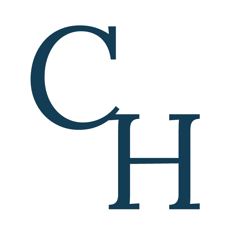 Letters C and H form a monogram to represent Carol Holcomb, who is a well known family law attorney in Raleigh Durham.