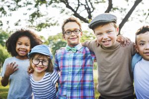 Five foster care kids play in a Wake County park.